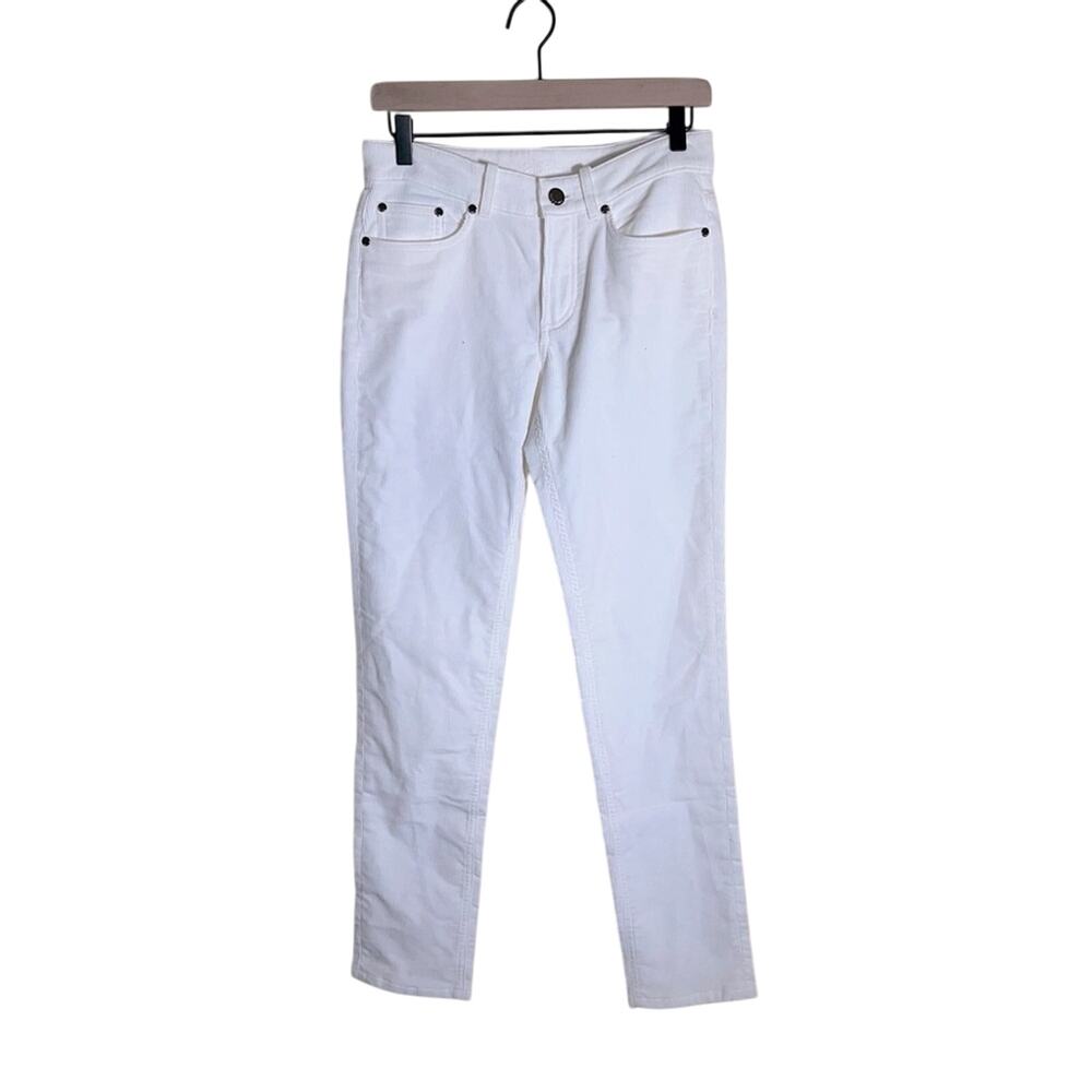 LORO PIANA quiet luxury White Cotton corduroy chic designer pants 40